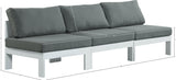 Nizuc Water Resistant Fabric Upholstered Outdoor Patio 3pc. Armless Modular Sofa