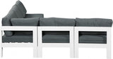 Nizuc 90" Water Resistant Fabric Upholstered Outdoor Patio 5pc. Modular Sectional