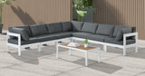 Nizuc 120" Water Resistant Fabric Upholstered Outdoor Patio 7pc. Modular Sectional