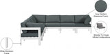 Nizuc 120" Water Resistant Fabric Upholstered Outdoor Patio 7pc. Modular Sectional