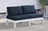 Nizuc Water Resistant Fabric Upholstered Outdoor Patio 2pc. Armless Modular Loveseat