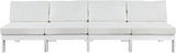 Nizuc Water Resistant Fabric Upholstered Outdoor Patio 4pc. Armless Modular Sofa