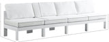 Nizuc Water Resistant Fabric Upholstered Outdoor Patio 4pc. Armless Modular Sofa