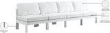 Nizuc Water Resistant Fabric Upholstered Outdoor Patio 4pc. Armless Modular Sofa