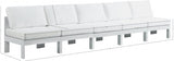 Nizuc Water Resistant Fabric Upholstered Outdoor Patio 5pc. Armless Modular Sofa