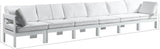 Nizuc Water Resistant Fabric Upholstered Outdoor Patio 6pc. Modular Sofa