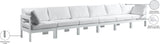 Nizuc Water Resistant Fabric Upholstered Outdoor Patio 6pc. Modular Sofa