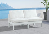 Nizuc Water Resistant Fabric Upholstered Outdoor Patio 2pc. Armless Modular Loveseat