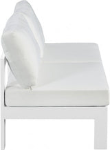 Nizuc Water Resistant Fabric Upholstered Outdoor Patio 2pc. Armless Modular Loveseat