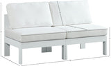 Nizuc Water Resistant Fabric Upholstered Outdoor Patio 2pc. Armless Modular Loveseat