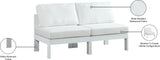 Nizuc Water Resistant Fabric Upholstered Outdoor Patio 2pc. Armless Modular Loveseat