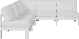 Nizuc 90" Water Resistant Fabric Upholstered Outdoor Patio 5pc. Modular Sectional