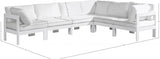Nizuc 120" Water Resistant Fabric Upholstered Outdoor Patio 6pc. Modular Sectional
