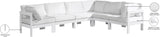 Nizuc 120" Water Resistant Fabric Upholstered Outdoor Patio 6pc. Modular Sectional