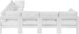 Nizuc 120" Water Resistant Fabric Upholstered Outdoor Patio 7pc. Modular Sectional