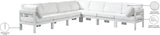 Nizuc 120" Water Resistant Fabric Upholstered Outdoor Patio 7pc. Modular Sectional