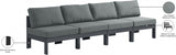 Nizuc Water Resistant Fabric Upholstered Outdoor Patio 4pc. Armless Modular Sofa