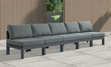 Nizuc Water Resistant Fabric Upholstered Outdoor Patio 5pc. Armless Modular Sofa