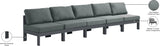 Nizuc Water Resistant Fabric Upholstered Outdoor Patio 5pc. Armless Modular Sofa
