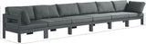 Nizuc Water Resistant Fabric Upholstered Outdoor Patio 6pc. Modular Sofa