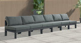 Nizuc Water Resistant Fabric Upholstered Outdoor Patio 6pc. Armless Modular Sofa