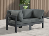 Nizuc Water Resistant Fabric Upholstered Outdoor Patio 2pc. Modular Loveseat