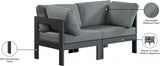 Nizuc Water Resistant Fabric Upholstered Outdoor Patio 2pc. Modular Loveseat