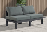 Nizuc Water Resistant Fabric Upholstered Outdoor Patio 2pc. Armless Modular Loveseat