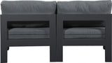 Nizuc Water Resistant Fabric Upholstered Outdoor Patio 2pc. Armless Modular Loveseat