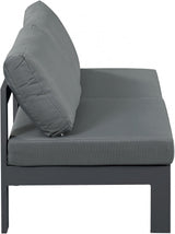 Nizuc Water Resistant Fabric Upholstered Outdoor Patio 2pc. Armless Modular Loveseat