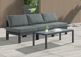 Nizuc Water Resistant Fabric Upholstered Outdoor Patio 3pc. Armless Modular Sofa