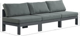 Nizuc Water Resistant Fabric Upholstered Outdoor Patio 3pc. Armless Modular Sofa