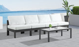 Nizuc Water Resistant Fabric Upholstered Outdoor Patio 4pc. Armless Modular Sofa