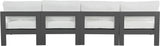 Nizuc Water Resistant Fabric Upholstered Outdoor Patio 4pc. Armless Modular Sofa