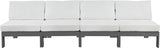 Nizuc Water Resistant Fabric Upholstered Outdoor Patio 4pc. Armless Modular Sofa