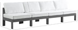 Nizuc Water Resistant Fabric Upholstered Outdoor Patio 4pc. Armless Modular Sofa
