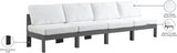 Nizuc Water Resistant Fabric Upholstered Outdoor Patio 4pc. Armless Modular Sofa