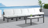Nizuc Water Resistant Fabric Upholstered Outdoor Patio 5pc. Armless Modular Sofa