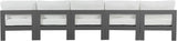 Nizuc Water Resistant Fabric Upholstered Outdoor Patio 5pc. Armless Modular Sofa