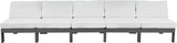 Nizuc Water Resistant Fabric Upholstered Outdoor Patio 5pc. Armless Modular Sofa