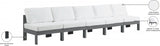 Nizuc Water Resistant Fabric Upholstered Outdoor Patio 5pc. Armless Modular Sofa