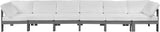 Nizuc Water Resistant Fabric Upholstered Outdoor Patio 6pc. Modular Sofa