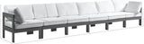 Nizuc Water Resistant Fabric Upholstered Outdoor Patio 6pc. Modular Sofa