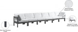 Nizuc Water Resistant Fabric Upholstered Outdoor Patio 6pc. Modular Sofa