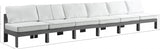 Nizuc Water Resistant Fabric Upholstered Outdoor Patio 6pc. Armless Modular Sofa