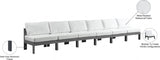 Nizuc Water Resistant Fabric Upholstered Outdoor Patio 6pc. Armless Modular Sofa