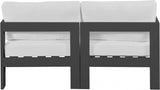 Nizuc Water Resistant Fabric Upholstered Outdoor Patio 2pc. Modular Loveseat