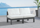 Nizuc Water Resistant Fabric Upholstered Outdoor Patio 2pc. Armless Modular Loveseat
