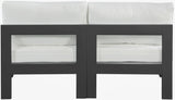 Nizuc Water Resistant Fabric Upholstered Outdoor Patio 2pc. Armless Modular Loveseat