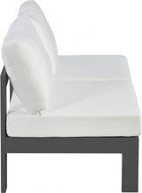 Nizuc Water Resistant Fabric Upholstered Outdoor Patio 2pc. Armless Modular Loveseat